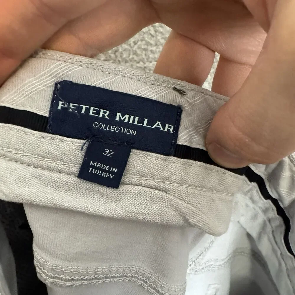 Peter Millar Pants Mens 32x27 Grey Collection‎ Chino Stretch Flat Front